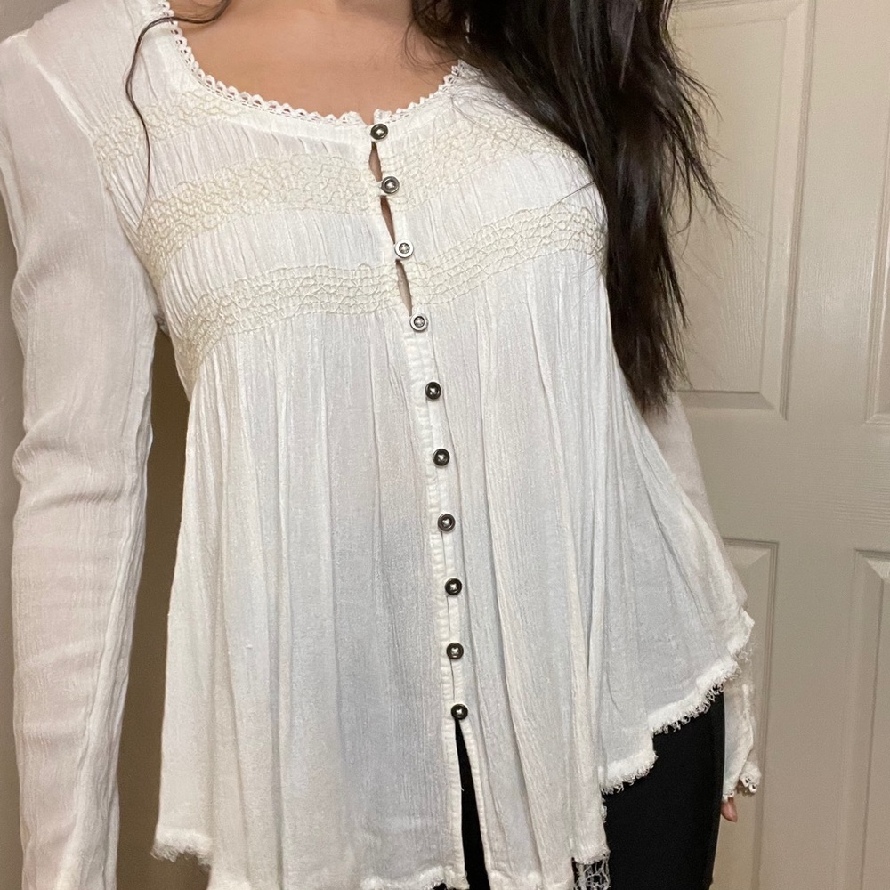 Free people white peasant top